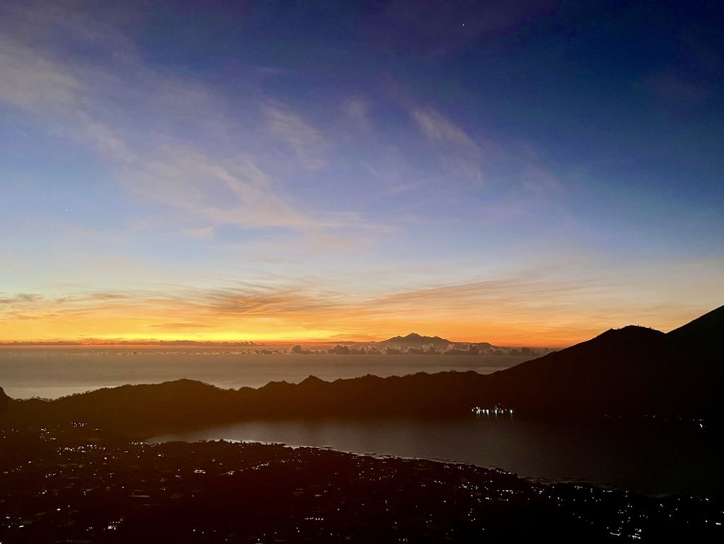 Beklimming Batur vulkaan Bali zonsondergang